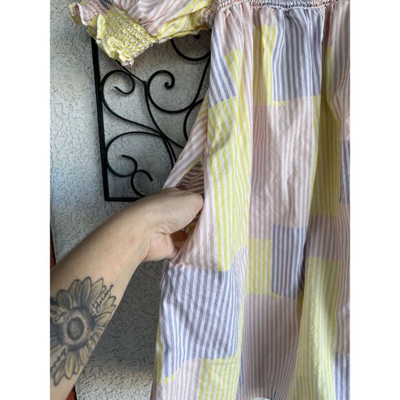 Urban Outfitters Puff Sleeve Patch Work Baby Doll Dress - Size XS - Multicolored - Picture 7 of 9